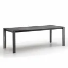 Nowoczesny rozkładany stolik z kamionki i drewna bukowego wykonany we Włoszech Duccio Viadurini