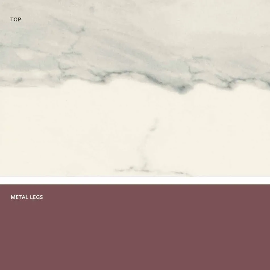 Nowoczesny stolik szklano-ceramiczny i metalowy wykonany we Włoszech, Dionigi Viadurini