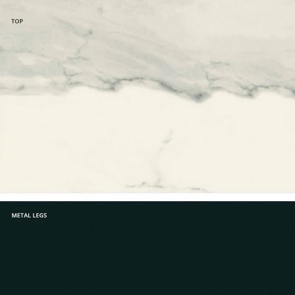 Nowoczesny stolik szklano-ceramiczny i metalowy wykonany we Włoszech, Dionigi Viadurini