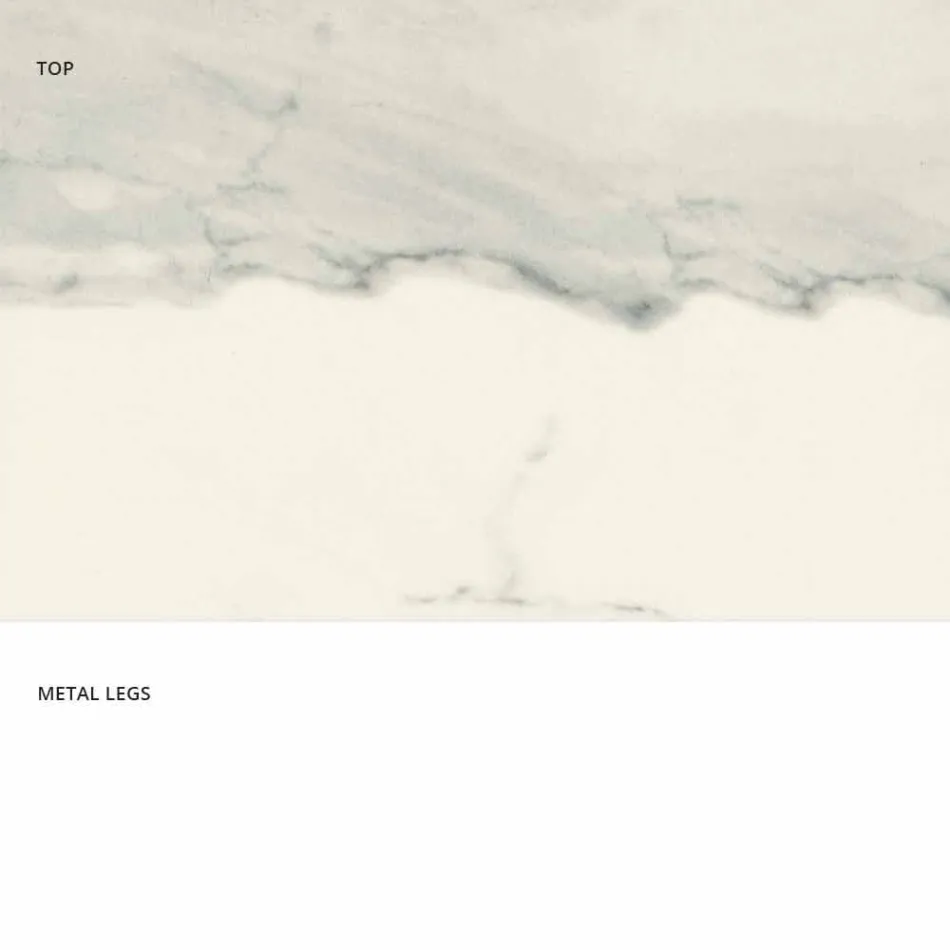 Nowoczesny stolik szklano-ceramiczny i metalowy wykonany we Włoszech, Dionigi Viadurini