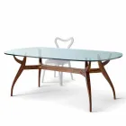 Nowoczesny design drewniany stół owalny, L197xP109 cm, Fraco Viadurini