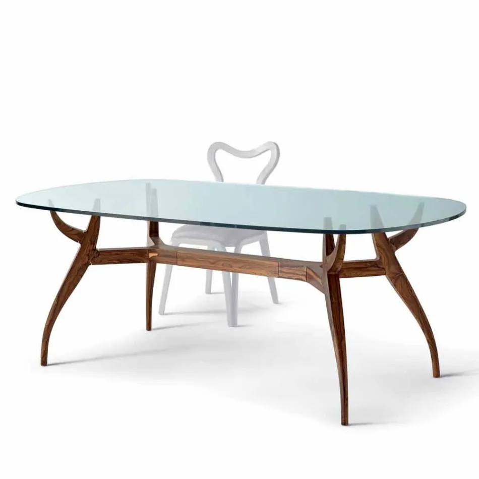 Nowoczesny design drewniany stół owalny, L197xP109 cm, Fraco Viadurini
