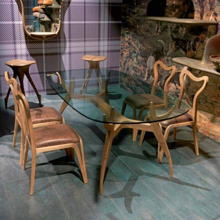 Nowoczesny design drewniany stół owalny, L197xP109 cm, Fraco Viadurini