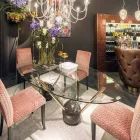 Owalny stół z 100% Made in Italy Zoe ze szkła Viadurini