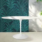 Stół owalny Tulip Saarinen wys. 74 cm z ceramiki Florim Statuario Lucido - szkarłatny Viadurini