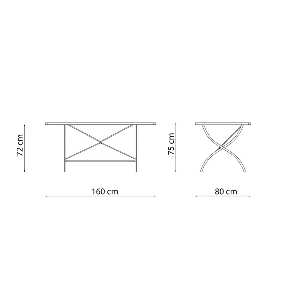Składany stół ogrodowy ze stali ocynkowanej Made in Italy - Selvaggia Viadurini
