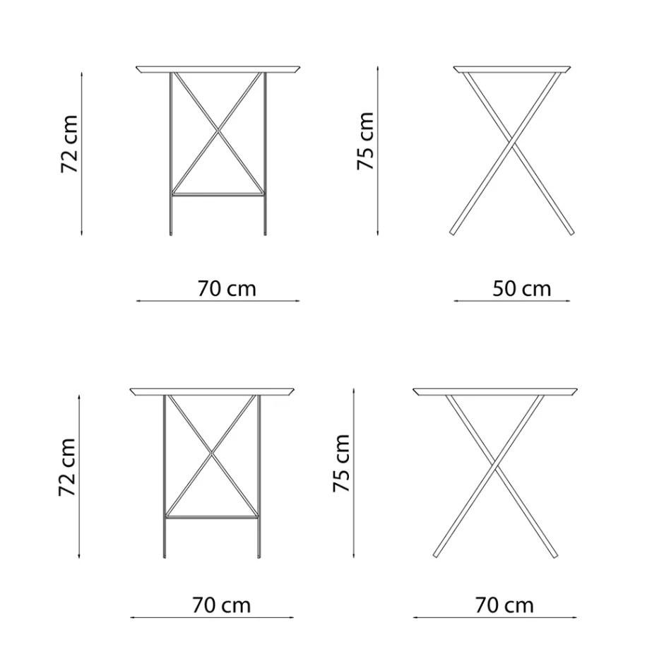 Składany stół ogrodowy ze stali ocynkowanej Made in Italy - Akila Viadurini