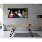 Platerowany stół z plecionego dębu Masellato i metalu Made in Italy - Luanda Viadurini