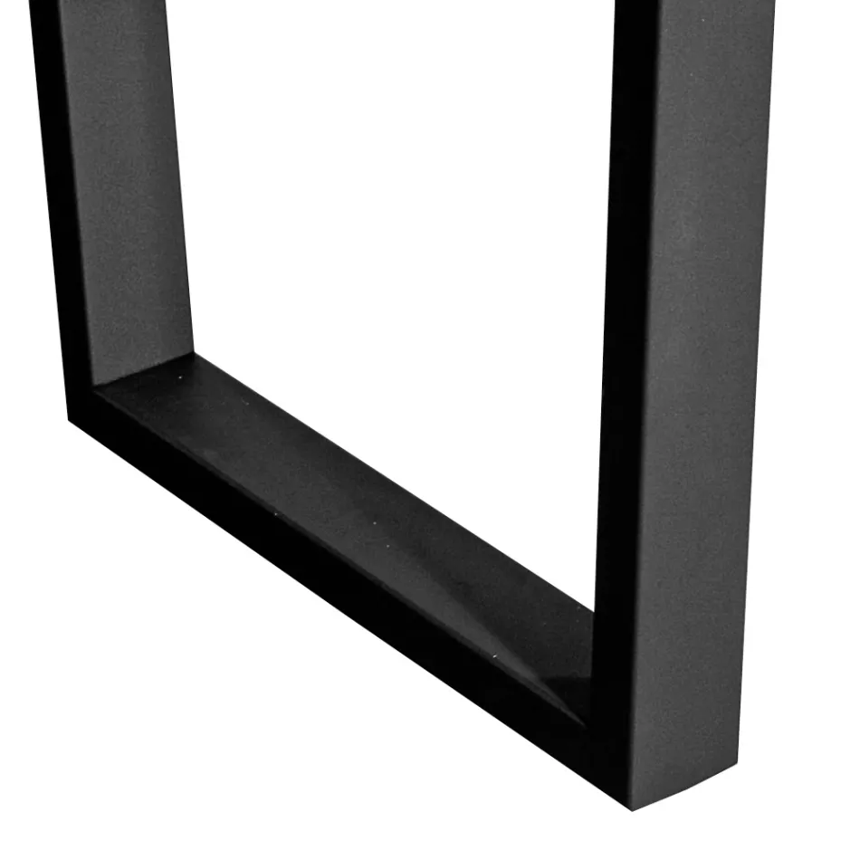 Platerowany stół z kwadratowego dębu i metalowej podstawy Made in Italy - Pilar Viadurini