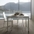 Rozkładany stół do jadalni 190 cm z metalu i drewna Made in Italy - Euclidean
