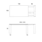 Stół do jadalni rozkładany do 2,8 m metalowy i matowy blat ceramiczny - Rashid Viadurini