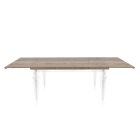 Stół rozkładany do 255 cm z pleksiglasu i drewna Made in Italy - Francoise Viadurini