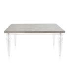 Rozkładany stół jadalny do 255 cm z pleksiglasu i drewna Made in Italy - Francoise Viadurini