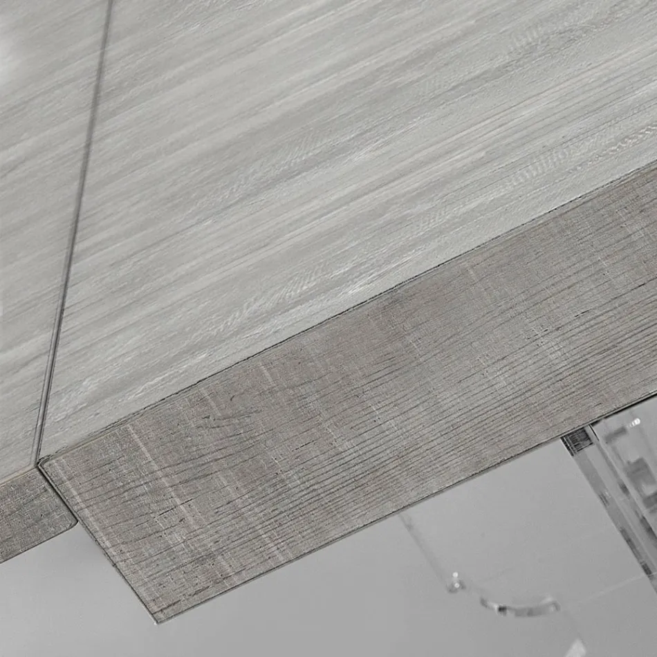 Stół rozkładany do 255 cm z pleksiglasu i drewna Made in Italy - Francoise Viadurini