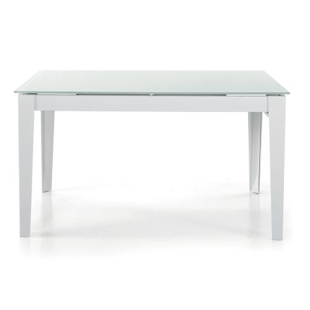 Stół do jadalni rozkładany do 380 cm ze szkła i metalu na 16 miejsc - Fiorentino Viadurini