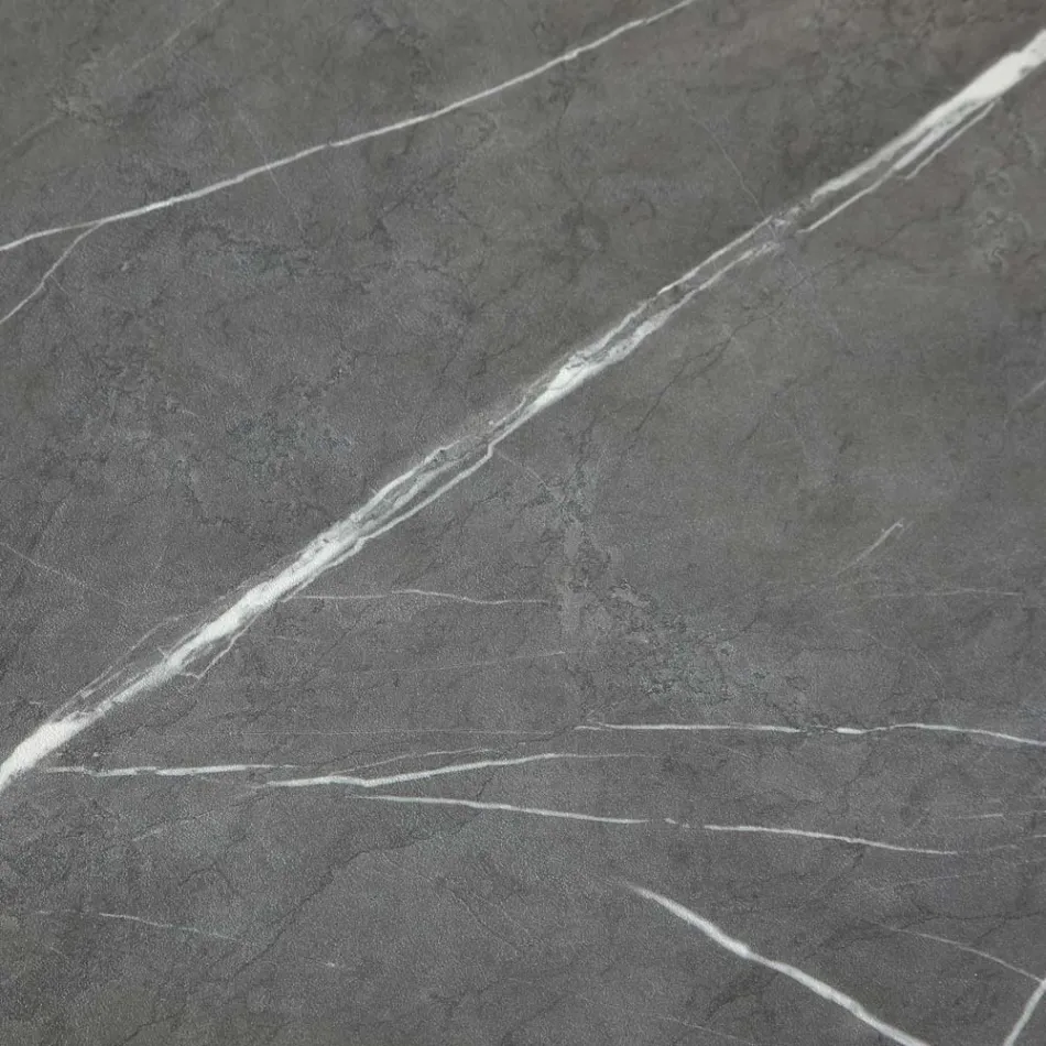 Rozkładany stół do jadalni do 165 cm ze stali i drewna melaminowego - Veneto Viadurini