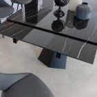 Rozkładany stół do jadalni do 270 cm ze szklanym blatem ceramicznym - Trasimeno Viadurini