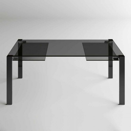 Stół rozkładany do 280 cm ze szklanym blatem Made in Italy - Melo Viadurini