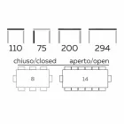 Stół rozkładany do 294 cm z gresu i metalu Made in Italy - Nuzzio Viadurini