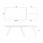 Wysuwany stół do jadalni Ceramiczny blat do 2,8 m Made in Italy - Paoluccio Viadurini