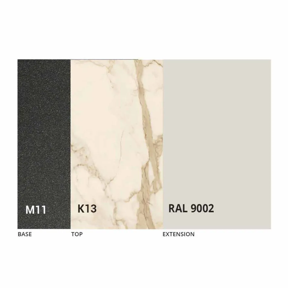 Wysuwany stół do jadalni Ceramiczny blat do 2,8 m Made in Italy - Paoluccio Viadurini