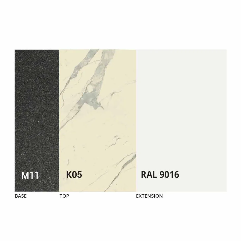 Wysuwany stół do jadalni Ceramiczny blat do 2,8 m Made in Italy - Paoluccio Viadurini