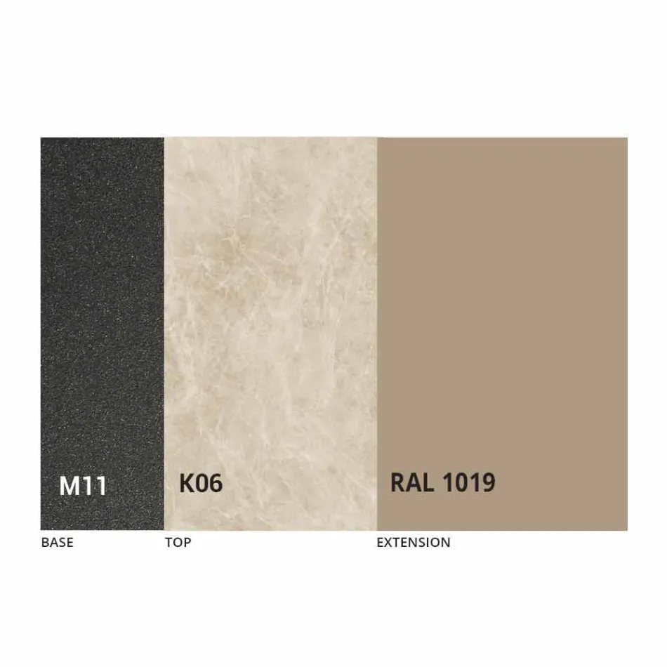 Wysuwany stół do jadalni Ceramiczny blat do 2,8 m Made in Italy - Paoluccio Viadurini