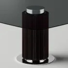 Stół do jadalni z kwadratowym szklanym blatem i drewnianą podstawą Made in Italy - Kuadro Viadurini