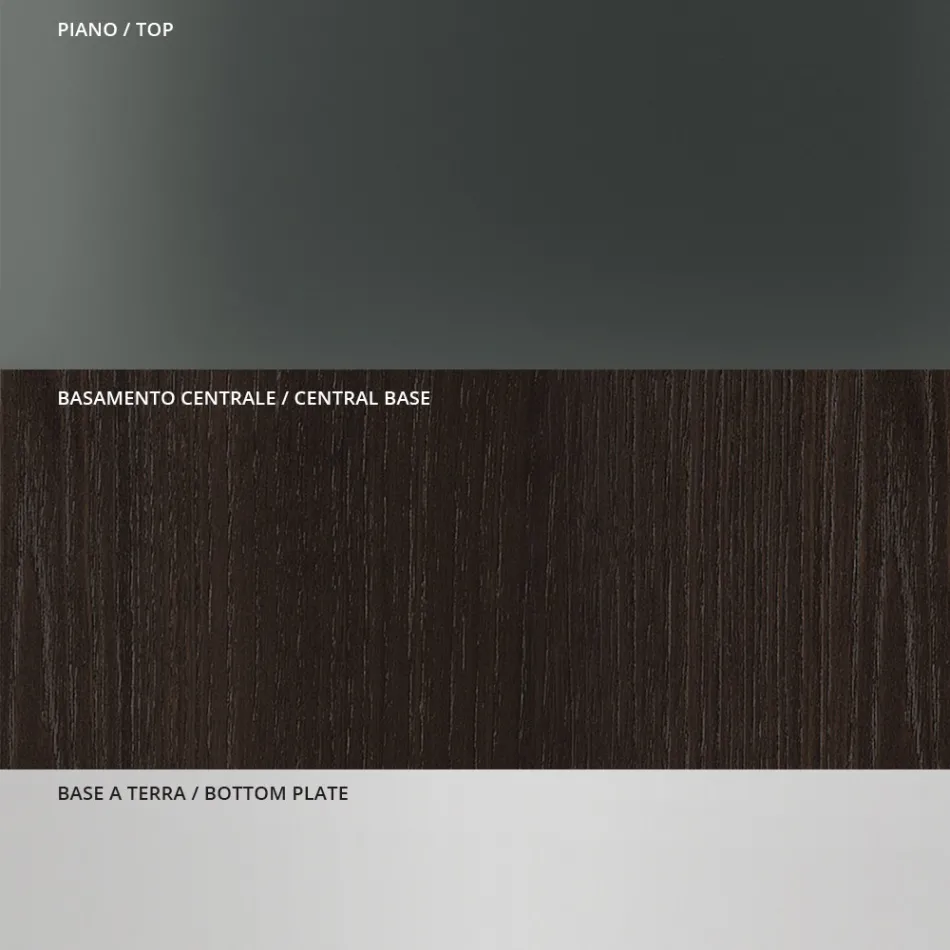 Stół do jadalni z kwadratowym szklanym blatem i drewnianą podstawą Made in Italy - Kuadro Viadurini