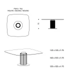 Stół do jadalni z kwadratowym szklanym blatem i drewnianą podstawą Made in Italy - Kuadro Viadurini