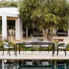 Stół ogrodowy z aluminium i HPL lub Gresu, różne wykończenia - Filomena Viadurini