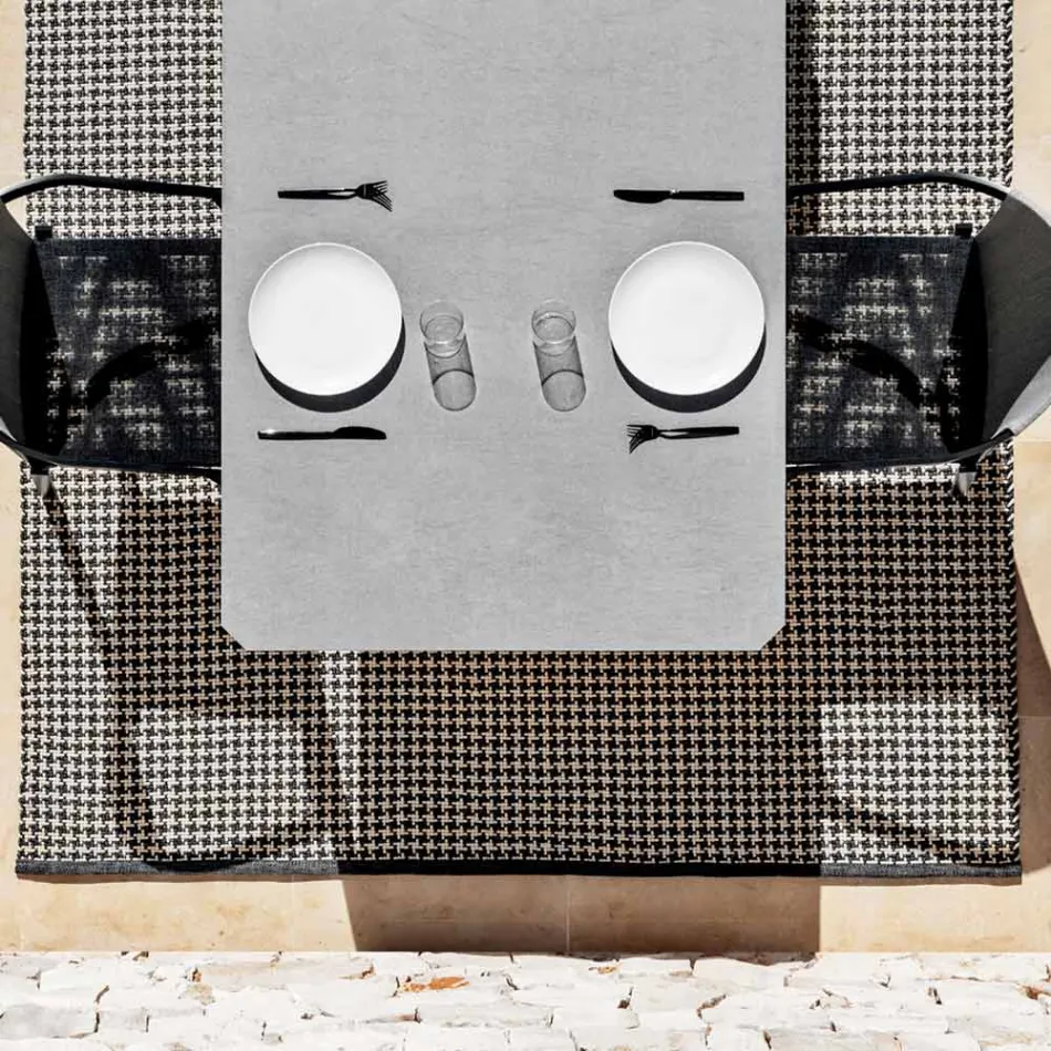 Stół ogrodowy z aluminium i HPL lub Gresu, różne wykończenia - Filomena Viadurini