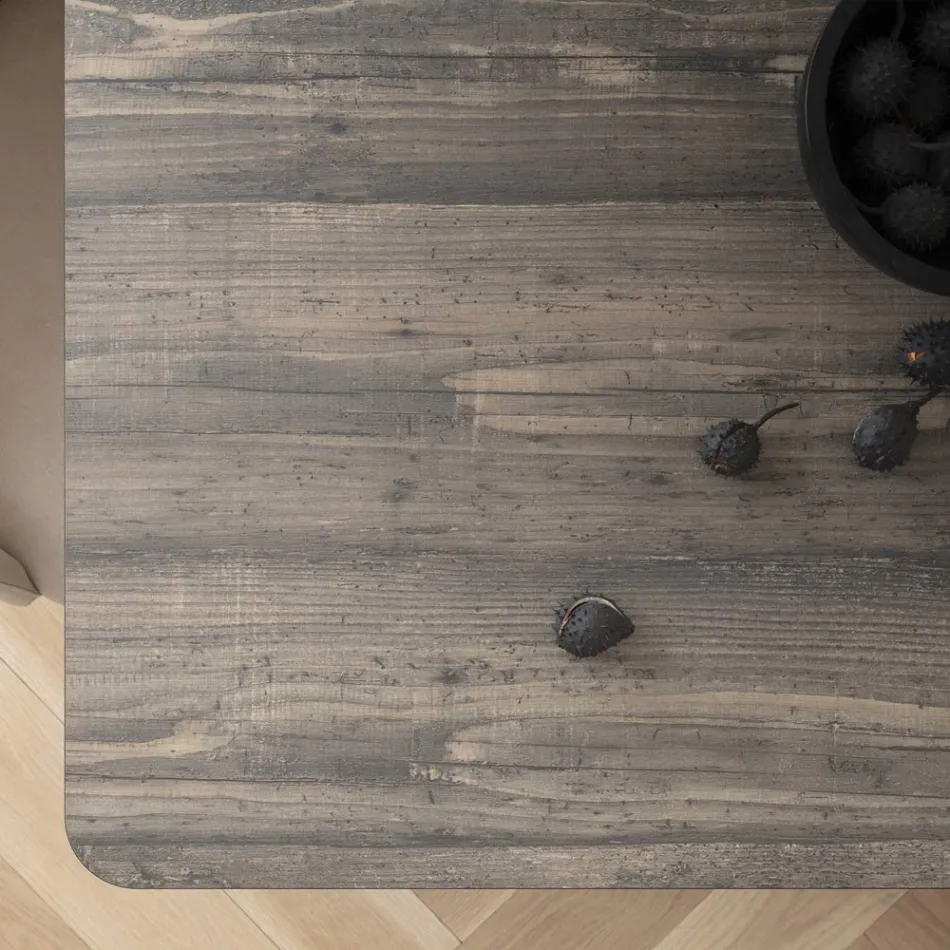 Naprawiono stół do jadalni z metalu i warstwowego Hpl Made in Italy - Bastiano Viadurini