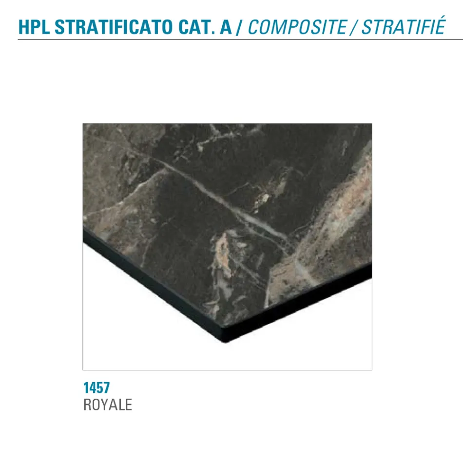 Naprawiono stół jadalny z metalu i warstwowego Hpl Made in Italy - Bastiano Viadurini