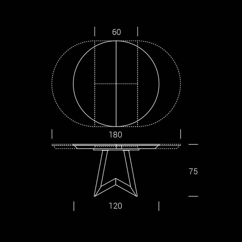 Okrągły stół do jadalni z rozkładanym blatem do 180 cm Made in Italy - Muschio Viadurini
