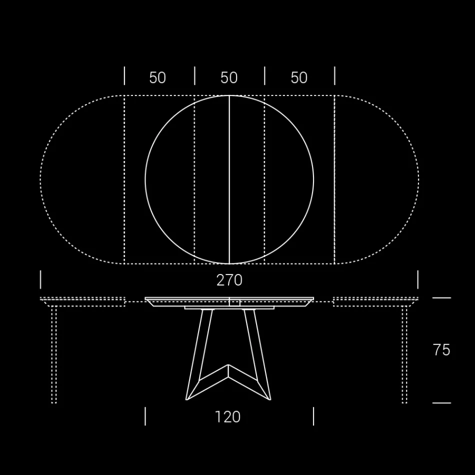 Okrągły stół rozkładany do 270 cm z ceramiki Made in Italy - Muschio Viadurini