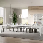 Kwadratowy stół rozkładany do 440 cm z drewna Made in Italy - Flower Viadurini