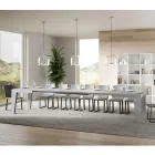 Kwadratowy stół rozkładany do 440 cm z drewna Made in Italy - Flower Viadurini