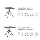 Kwadratowy stół zewnętrzny ze stali ocynkowanej Made in Italy - Ralph Viadurini