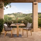 Kwadratowy stół ogrodowy z drewna tekowego i metalu - Marie Viadurini