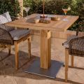Kwadratowy stół ogrodowy z drewna tekowego i metalu - Marie