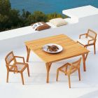 Kwadratowy stół ogrodowy z drewna tekowego Made in Italy - Oracle Viadurini