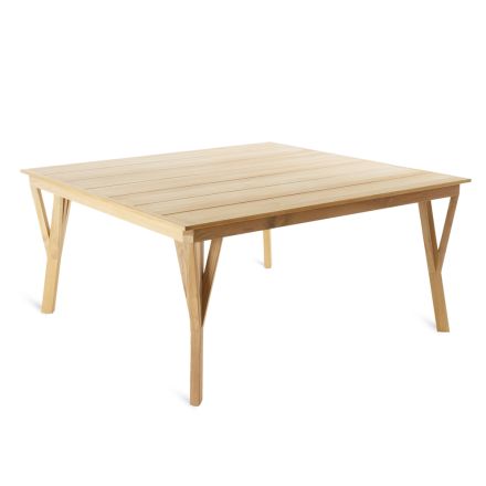 Kwadratowy stół ogrodowy z drewna tekowego Made in Italy - Oracle Viadurini
