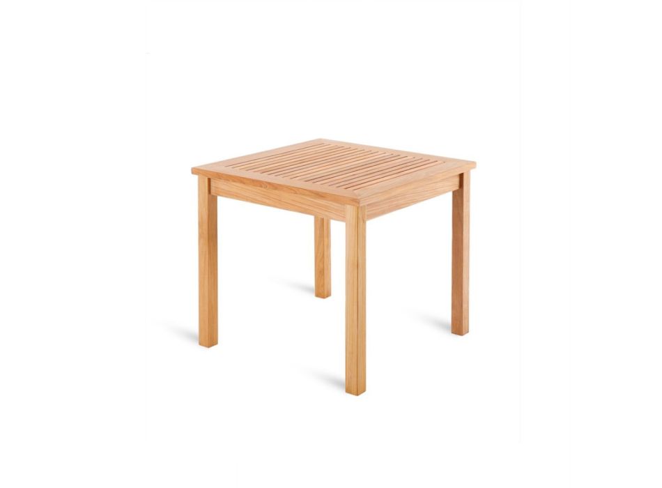 Kwadratowy stół ogrodowy z drewna tekowego Made in Italy - Sleepy Viadurini