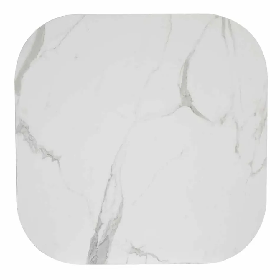 Kwadratowy stół do jadalni, HPL Top - XIX wiek według slajdów Viadurini