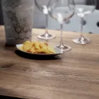 Kwadratowy stół z satynowej stali nierdzewnej HPL Made in Italy - soczewka Viadurini