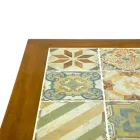 Kwadratowy stolik z drewna akacjowego i ceramicznym blatem - Techniczne Viadurini