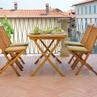 Prostokątny stół ogrodowy 120x70 cm Wykonany z drewna tekowego - Alba Viadurini