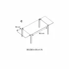 Rozkładany prostokątny stół z przezroczystego szkła Made in Italy - Sopot Viadurini