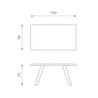 Stół prostokątny z blatem z forniru dębowego i aluminiową podstawą - Logan Viadurini